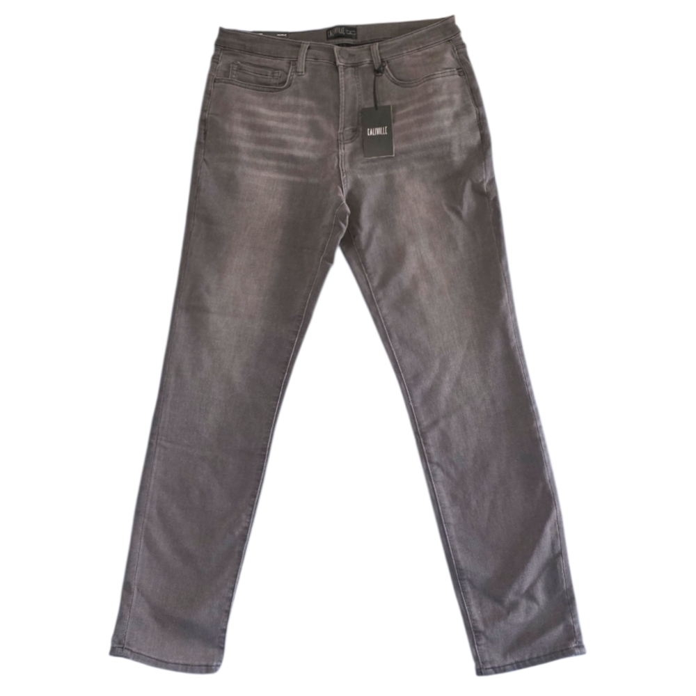 Caliville Mens Slim Fit Jeans Charcoal Grey Stretch Denim Pants Size L NWT